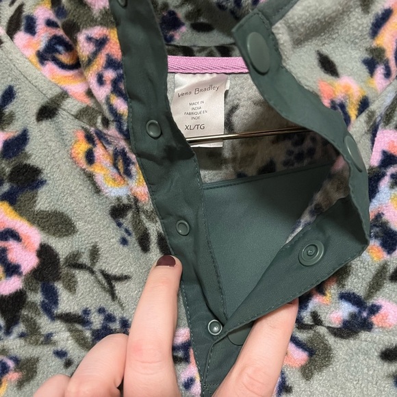 Vera Bradley Floral Fleece with Pink and Green - Picture 2 of 5